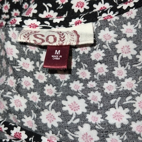 SO heritage flower print cold shoulder boho top blouse Sz M - Picture 6 of 6